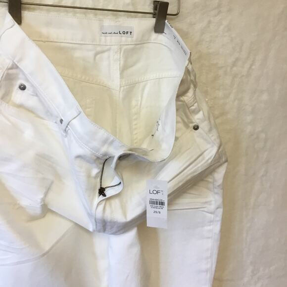 Loft White High Waist Boyfriend Jeans - Picture 6 of 15